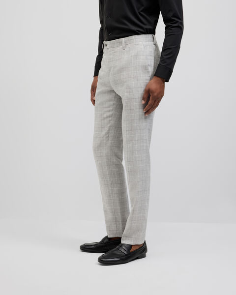 Windowpane Check Tailored Pant, Grey, hi-res